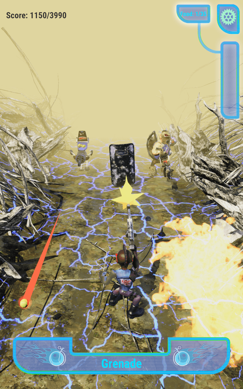 Screenshot: enemies in a barren mountain pass