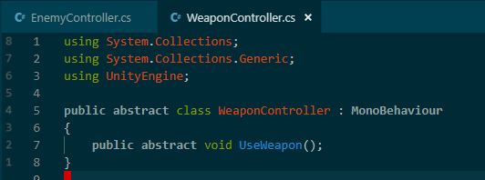 WeaponController as an abstract class